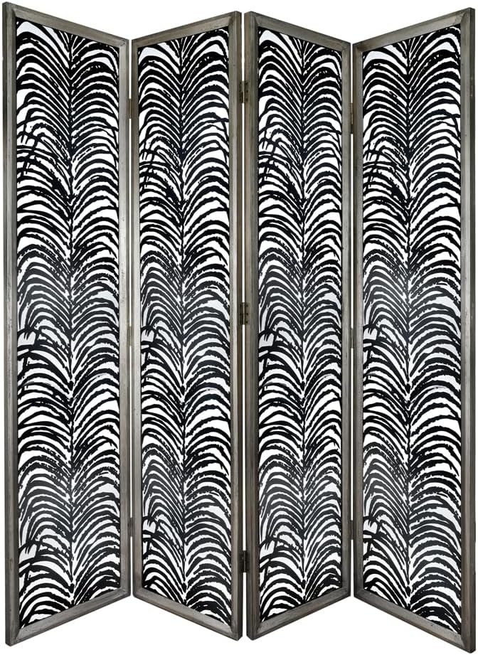 NicBex Room Divider 4 Panel Room Dividers with Durable Metal Frame Partition Room Dividers and Folding Privacy Screens Wall Divider for Home, Office, Room Separation,17.7" W x 1.5" D x 72.8" H, Black