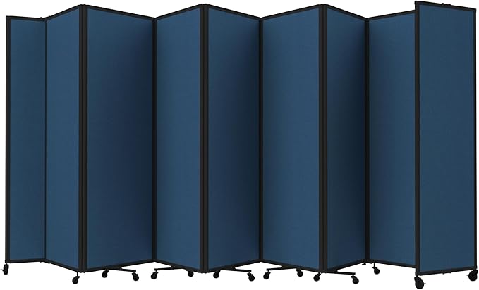 Versare Room Divider 360 Portable Wall Partition | Folding Panels | Large Freestanding Divider | Locking Wheels | Temporary Room Separator