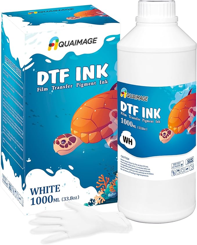 Premium DTF White Ink-DTF Transfer Ink for PET Film Refill Ink for ET-8550, XP-15000, XP600, I3200, L1800, Premium DTF White Ink Direct to Film Heat Transfer Printing(1000ml 33.8oz)