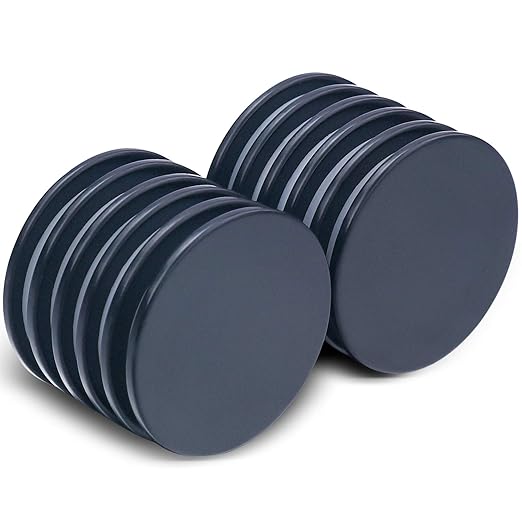 LOVIMAG Waterproof Strong Rare Earth Magnets,Powerful Neodymium Disc Magnets with Epoxy Coating and Double-Sided Adhesive Ideal for Fridge, Scientific, Craft,Office etc,1.26 inchx0.08 inch-Pack of 12