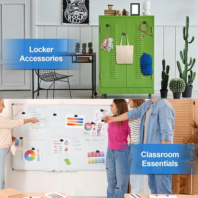 LOVIMAG 16Pcs Strong Science Magnets, Labs Junior Science Magnet Set for Education, Science Experiment Tools for School, Office, Thumb Tacks Magnets,Dry Erase Magnetic