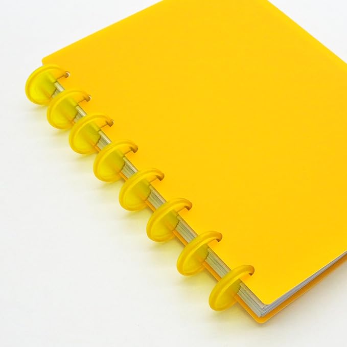 100pcs Discbound Notebook Discs DIY Planner Accessoriesfits for Tul,Levenger,Arc,Happy Planner,Talia(Transparent Yellow,1.26 inch/32mm)