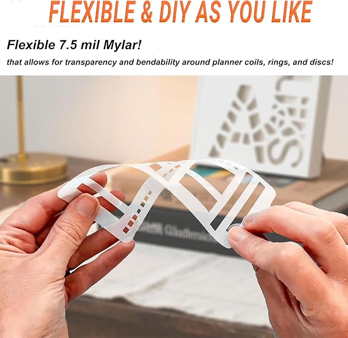 Handmade Flexible Record Template, Planner Stencil Set Compatible with Coils Discs and Rings, Flexible Drawing and Checklist Templates, Set of 3 Pack (C)