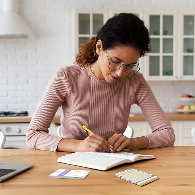 Geyee 24 Pcs Stylish Sticky Notes with Funny Pens Fun Notepads for Adults Coworkers Nurse 3 x 4 Inch to Do List Notepads with Sayings Pen for Lab Week Gifts Teacher Office Supplies