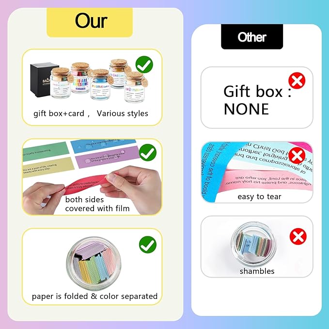 Positive Jar with 90 Positive Quotes Graduation Gifts for Dad Father Teacher Christmas Self Care Anxiety Stress Relief Unique Health Wellness Gifts for Women Man