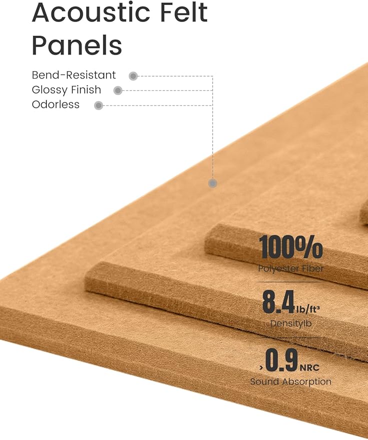 Bumusty Large Cork Board 47"x35" Alternative - 12 Pack Felt Wall Tiles with 70 Safe Removable Adhesive Tabs, 30 Pushpins, Cork Boards for Walls Pin Board Tack Board Cork Board (Longan Yellow)