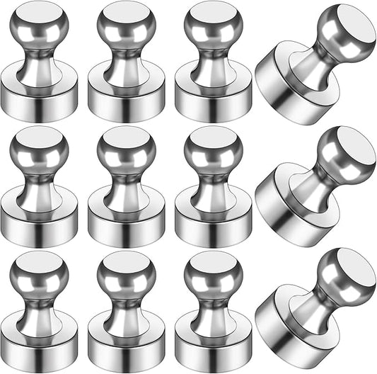 LOVIMAG 12Pcs Fridge Magnets Push Pins for Kitchen, Whiteboard, Office, Classroom and Map - Refrigerator Magnets for Adults