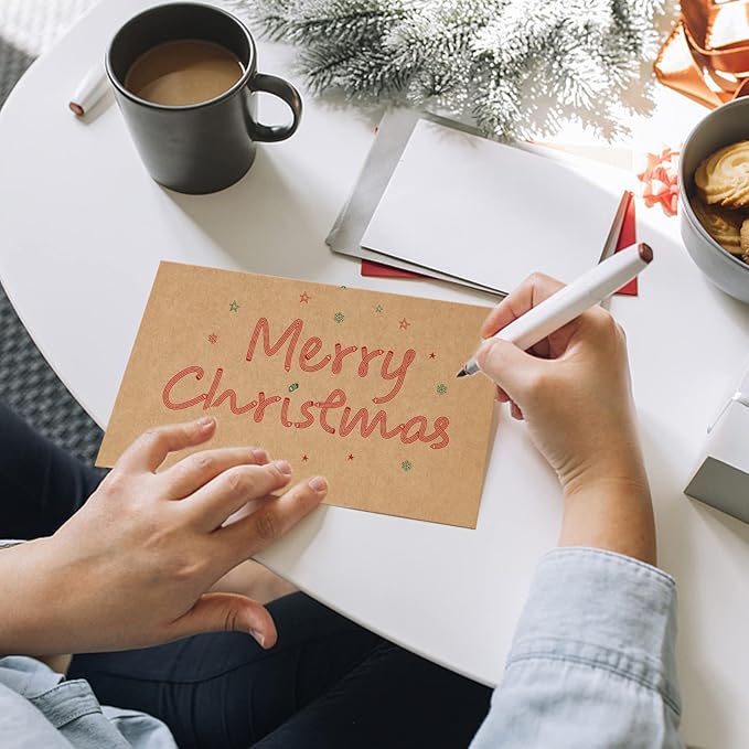 Brown Craft Cardstock 5x7 Blank Cards, Goefun 100 Pack 80lb Cover Card Stock for Invitations, Business, Greetings, DIY