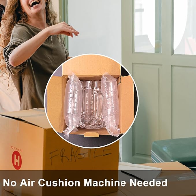 Air Pillows for Shipping with Pump Packaging Air Bags 800 Count Inflatable Shipping Supplies Box Filler Packing Materials for Moving, Purse Stuffers for Shape 3.54" x 7.87", 236 ft