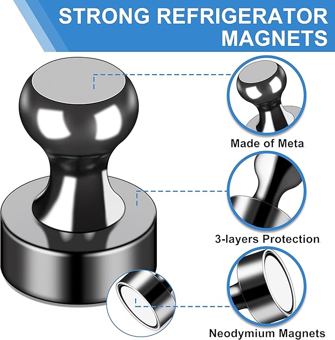 LOVIMAG Small Magnets for Cruise Ship Essentials, Cruise Magnets for Door Decoration, 4 Assorted Color Push Pins Neodymium Magnets for Cruise Cabins, Kitchen, Locker or Office Accessories-16 Pcs