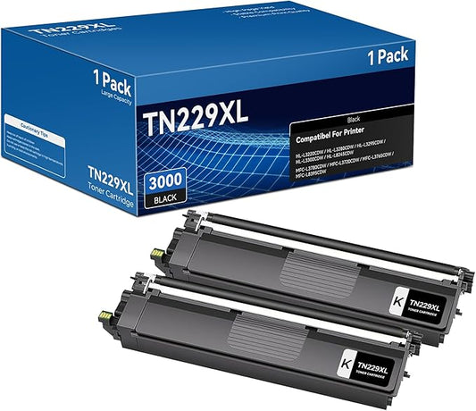 TN229XL Black Toner Cartridges MFC-L3720CDW Compatible Replacement for Brother TN229XL TN-229XL TN-229 TN229 Work with MFC-L3720CDW MFC-L3780CDW HL-L3220CDW HL-L3280CDW HL-L3300CDW Printes, 2 Black