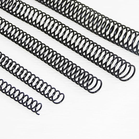 Rayson Plastic Spiral Binding Coil, Mixed Sizes (5/16", 3/8", 1/2", 5/8", 3/4") 4:1 Pitch Black Coil Binding Spines for Business and Educational Purposes, Pack of 125