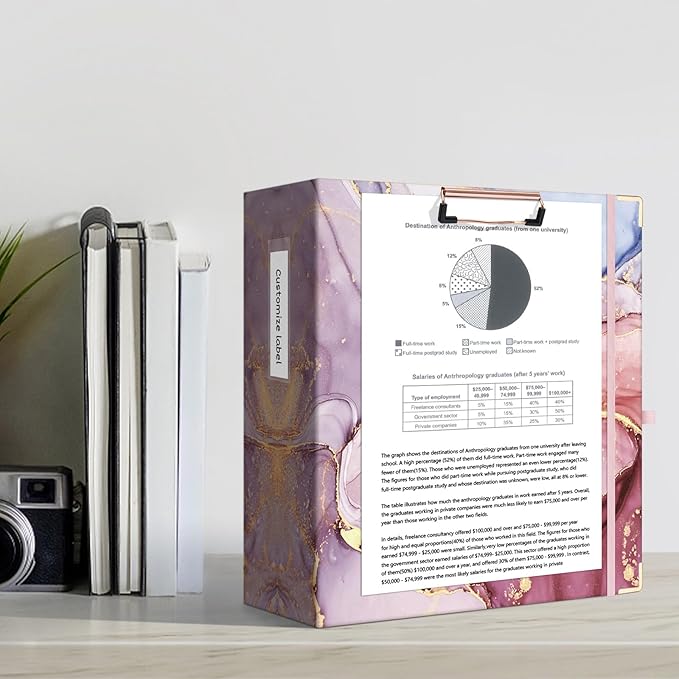 Ospelelf 3 Ring Binder for Letter Size Paper with 5 Tab Dividers, 3 Inch Ring, 4.4 Inch Spine, Pink Large Binder with Clip for School and Office Supplies