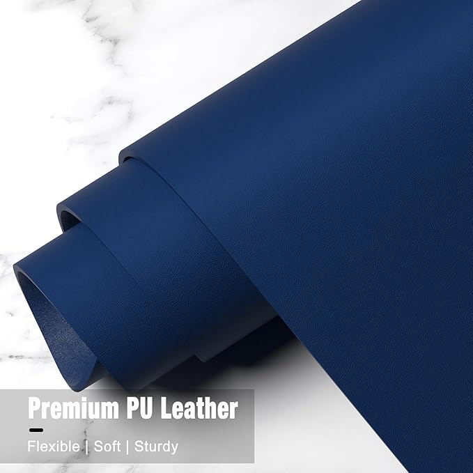 Hsurbtra Desk Pad, 30" x 14" PU Leather Desk Mat, XL Extended Mouse Pad, Waterproof Desktop Blotter Protector, Non-Slip Ultra Thin Large Laptop Keyboard Writing Mat for Office Home, Navy Blue