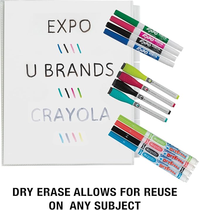 Samsill Sheet Protector Dividers, 8.5 x 11 Inch Page Protectors for 3 Ring Binder with Pockets, Super Heavy Duty, 8 Binder Dividers with Tabs, Letter Size, Top Loading, Acid Free, 1 Set