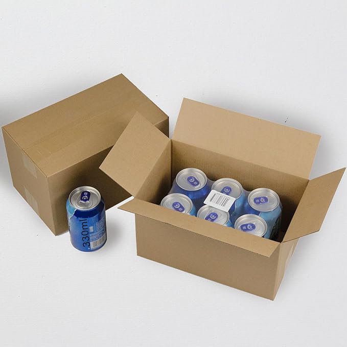 10x6x6 Inches Shipping Boxes Set of 40, Brown Corrugated Cardboard Box Literature Mailer for Packing Small Business