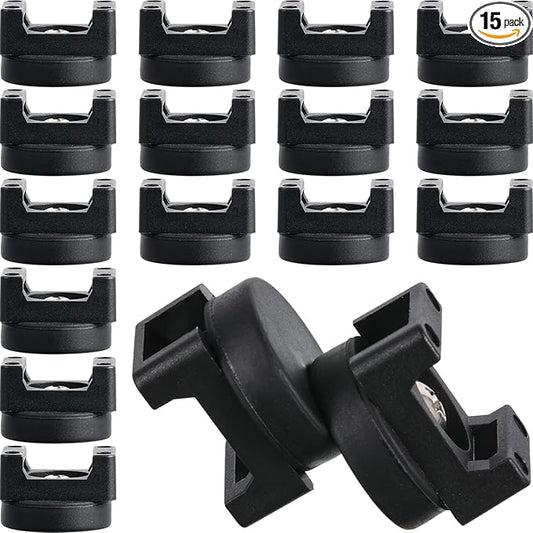Yookeer 15 Pcs Magnetic Zip Tie Mount Base Black Magnetic Cable Clips Wire Holder Multipurpose Cable Ties Management Base Electrical Supplies for Wire (22 mm)