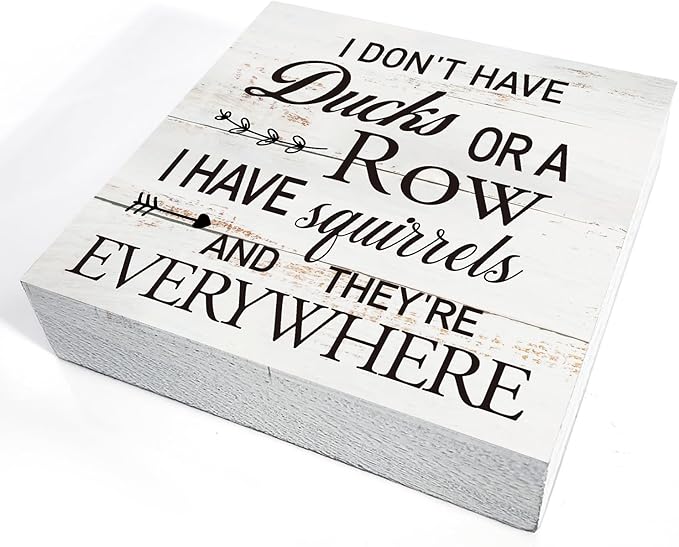 Funny Office Quote Wooden Box Sign Desk Decor Rustic Humorous Wood Block Plaque Box Sign for Home Living Room Shelf Table Decoration (5 X 5 Inch)