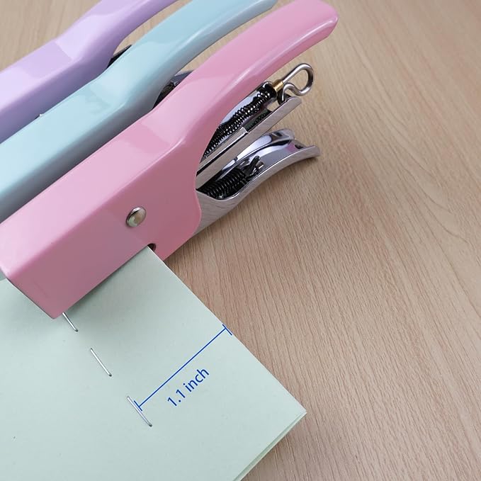 Small Hand-held Stapler Set, 15 Sheet Capacity, includes 750Pcs Staples and A Staple Remover, Mini Desktop Stapler for Office, School, Home or Travel Use. (Mint Green)