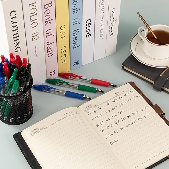 BallPoint Pens Bulk, 100 Pack (Blue Ink), No Bleed Blue Ink with soft Grip, Click Pens for Office Home and School, Retractable Ballpoint Pens, Medium Point, 1.00MM Smooth Writing (Blue)