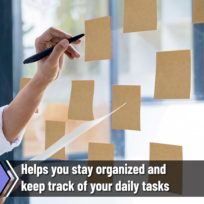 Mr. Pen- Kraft Sticky Notes, 3”x3”, 12 Pads, Self-Stick Note Pads, Brown, Craft Paper 3x3 Sticky Notes