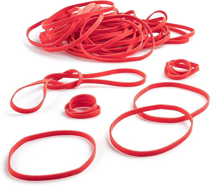 PlasticMill Red Rubber Bands Size 33 (3 1/2" x 1/8") - #33 Colored Rubber Bands Office Supplies - Strong, Elastic Bands for Crafts, Balloon Garland, Cash, File Folders (1,000-Pack)