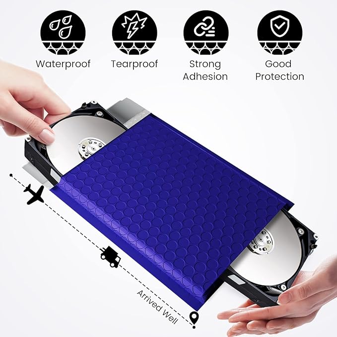 Fuxury Bubble Mailer 6x10 600 Pack Royal Blue #0, Poly Padded Envelope mailers for CDs,DVDs,Cosmetics,Jewelry, Bulk Self Seal Package Envelope Bags, Waterproof Mailing Evenploves for Small Business