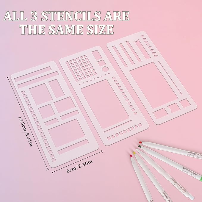 Handmade Flexible Record Template, Reusable Flexible Planner Stencils for Dot Grid Journaling, Calendar, Checklists, Scrapbooking & DIY Craft Supplies (C)