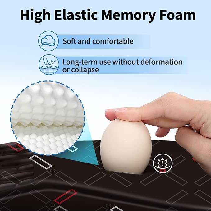 YIWEI Ergonomic Mouse Pad with Wrist Rest Support, Mousepad with Comfortable Memory Foam Wrist Rest and Non-Slip PU Base for Pain Relief, Computer, Laptop, Office, Home (Black-1)