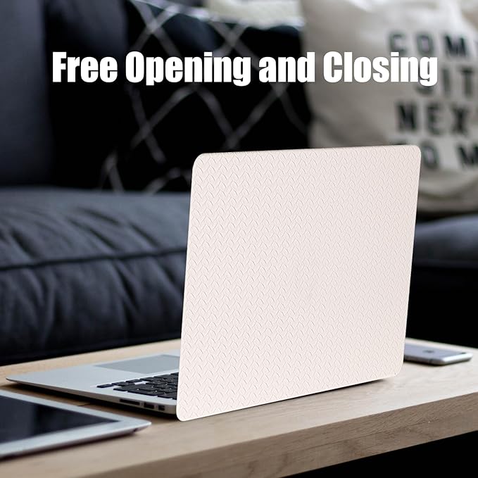 DTangLsm for MacBook Air 15 inch Case M4 2025 2024 2023 Release A3241 M3 A3114 M2 A2941 Touch ID, Woven Fabric Textured Elegant Leather Hard Shell Cover for Mac Book Air 15 Case+Keyboard Cover, Beige