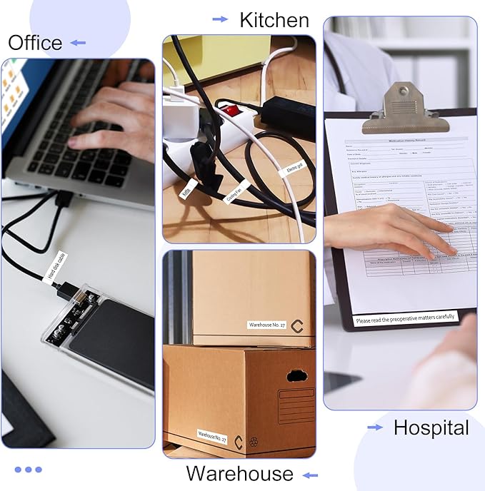 2 Pack 9mm 0.35 TZe-FX221 Laminated Tape Compatible for Ptouch TZ TZe Flexible ID Cable Wires Labels Black on White 3/8" for PT-PD200 D210 D400 D600 H100 H110 P300BT P700 P710BT