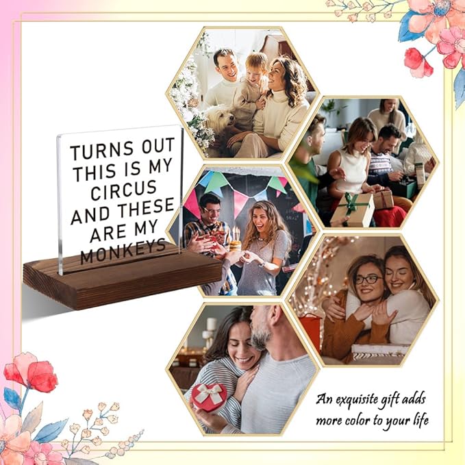 Sarcastic Office Gifts for Coworkers, Managers, Humorous Office Gifts for Coworkers, Managers, Silly Office Gifts for Women,Modern Acrylic Desk Plaque, 10 x 10 x 1.5 cm,XXD62