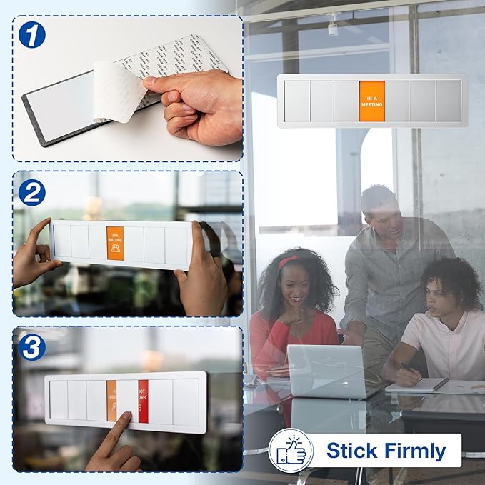 Office Door Signs,7 Options-Do Not Disturb, Out of Office, In a Meeting, Working Remotely,Please Knock, Back Soon, Come in Welcome Privacy Door Signs Available and Away for Conference Room & Meeting