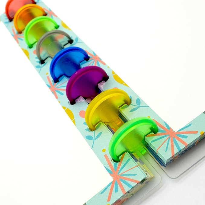 100pcs Discbound Notebook Discs DIY Planner Accessoriesfits for Tul,Levenger,Arc,Happy Planner,Talia(Transparent Mixed,1.26 inch/32mm)