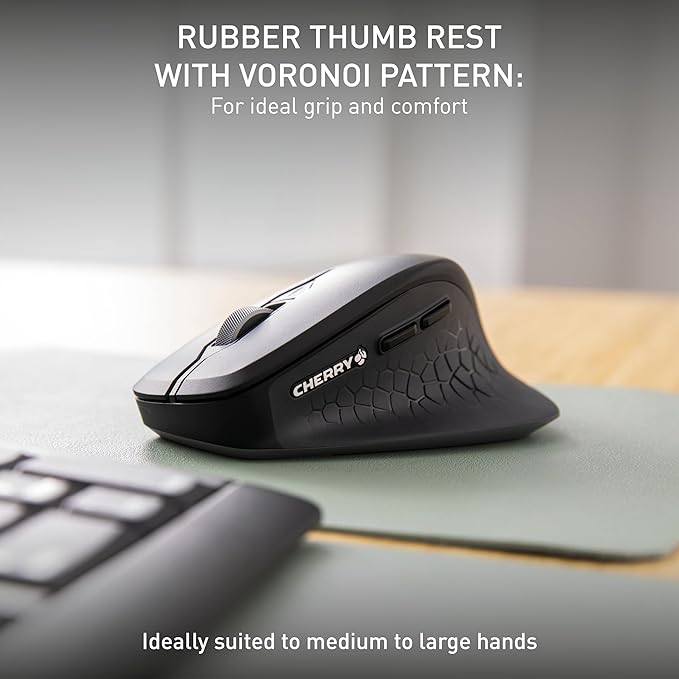 Cherry Stream Mouse Comfort. Silent Click with Ergonomic Shape and Wireless Freedom.