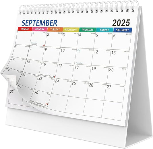 Desk Calendar 2025 planner, Covers Jul 2025-Jun 2026 with Monthly Plan, Notes and Tasks, Easy to Organizing for Family, Students, Home, School and Office