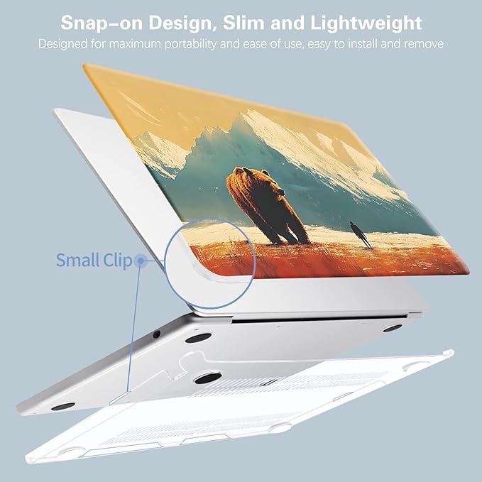 KEROM Compatible for MacBook Pro 16 inch Case 2025 2024 2023 2022 2021 M4 M3 M2 M1 Pro/Max Chip A3403 A3186 A2991 A2780 A2485, Cute Aesthetic Protective Plastic Hard Shell & Keyboard Cover, Bear