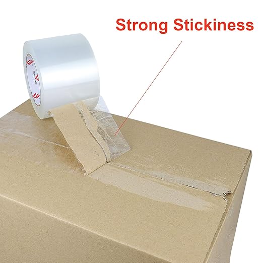 BOMEI PACK 3 inch Wide Clear Packing Tape, 3 inch x 110 Yards (330ft), Industrial Grade 3'' Heavy Duty Shipping Tape Refills for Box Office Moving, Packaging and Mailing