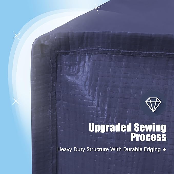 12 Pack Large Strong Moving Bags with Zippers & Carrying Handles - Water-Resistant - Heavy Duty Storage Tote for Space Saving, Fold Flat, Alternative to Moving Box (Blue)