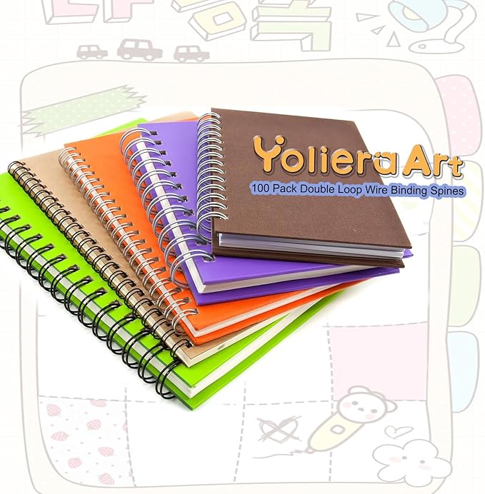 100 Pack Double Loop Wire Binding Spines, 3 to 1 Pitch,1/2 Inch Wire Cinch Book Binding Fit for School Office Notebook Maker, YolieraArt Metal Spiral for Bindings, (100 Sheet Capacity, White)