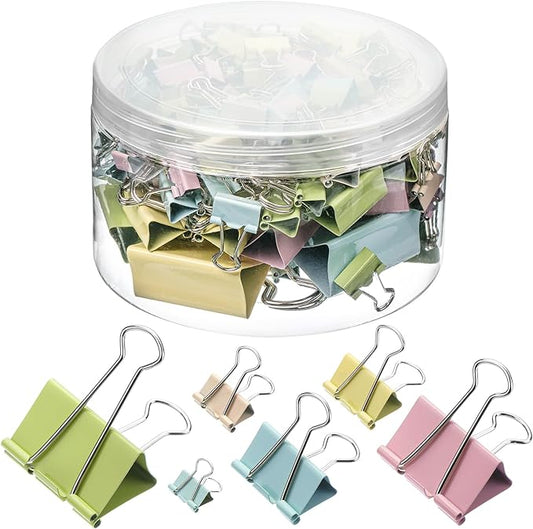 Mr. Pen- Binder Clips Assortment: 120 Pieces, Various Sizes, Colorful Office Supplies
