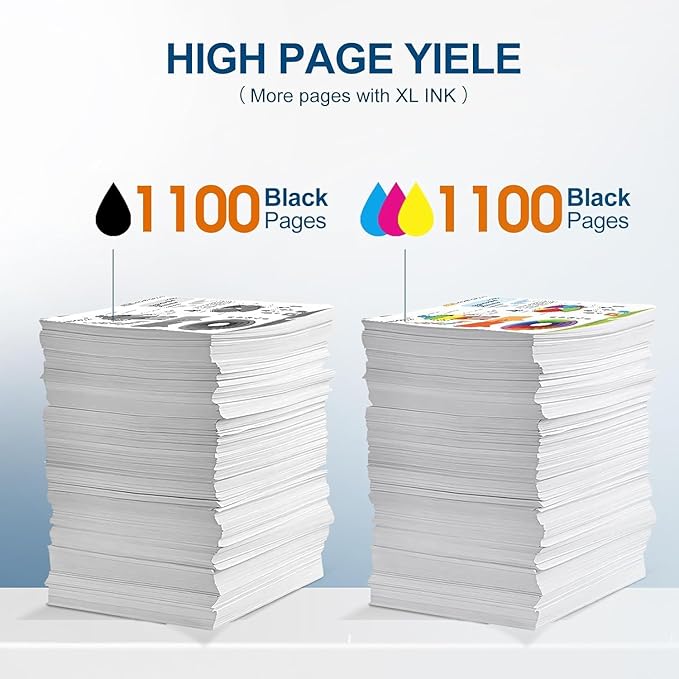 822XL Ink Cartridges Combo Pack Remanufactured Replacement for Epson 822XL Ink Cartridges 822XL Work for Epson WF-3820 Printer WF-4820 WF-4830 WF-4833 WF-3823 WF-4834 (5 Pack)