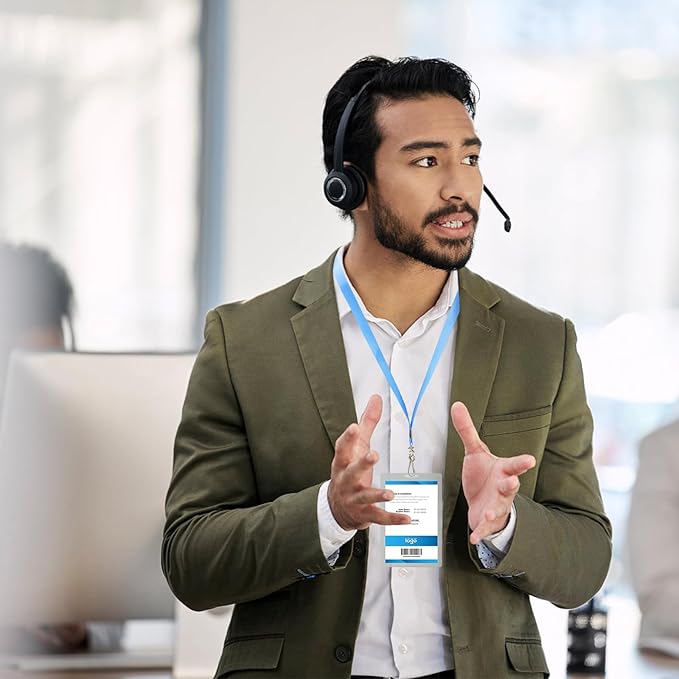 Light Blue Lanyards Bulk 50 packs Lanyards for ID Badges,Lanyards with Swivel Hook Clips for Name Tag Lanyard ID Holder