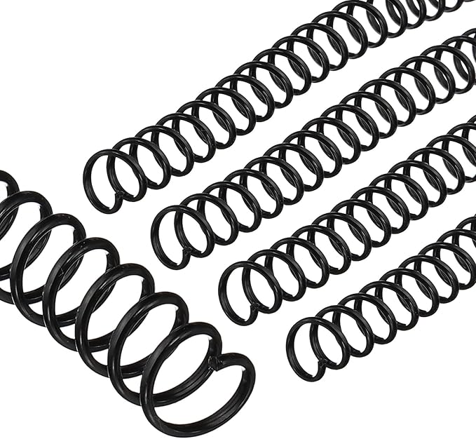 PATIKIL 13mm(1/2") Plastic Spiral Binding Coils, 20 Pcs Binding Spirals 105 Sheet Capacity 4:1 Pitch Binding Spirals for Binding Paper Sheets, Black