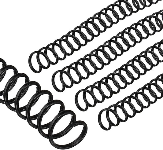 PATIKIL 10mm(3/8") Plastic Spiral Binding Coils, 20 Pcs Binding Spirals 75 Sheet Capacity 4:1 Pitch Binding Spirals for Binding Paper Sheets, Black