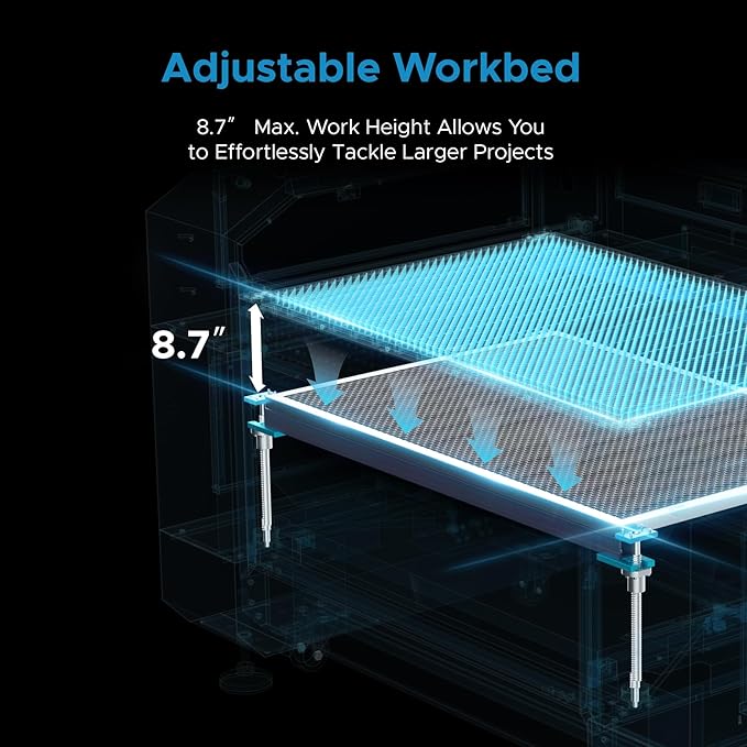 OMTech Pronto 100W CO2 Laser Engraver with Water Chiller&LightBurn, 28"x20" Laser Engraving Machine with Autofocus 2 Way Pass-Throughs Built-in Air Assist, Laser Cutter for Wood Glass Acrylic More