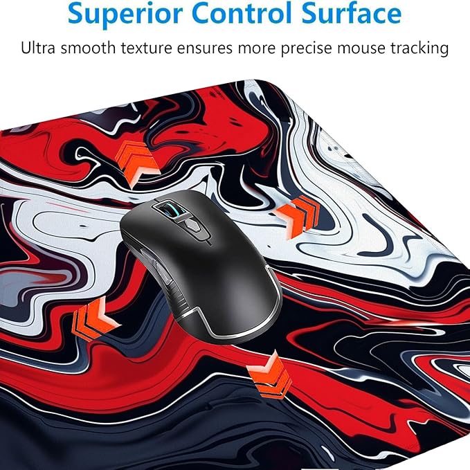 Red Marble Fluid Gaming Mouse Pad Desk Pad Abstract Black White Mousepad XL Large Gaming Mouse Pad Laptop Keyboard Mat Desk Pad Office Home Decor for Women Girl 31.5"x11.8"