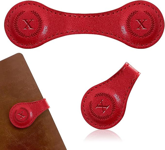 Handmade Personalized Leather Magnetic Bookmark - Custom Initial Letter Design with 26 Alphabet Choices - Durable Bookmark for Readers, Book Lovers, Women & Kids