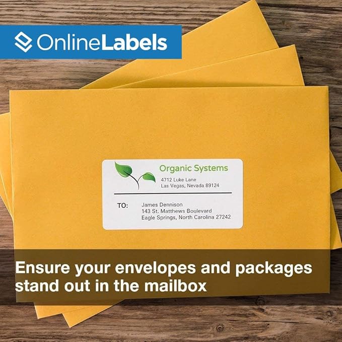 4 x 2 Rectangle Mailing Labels - Permanent, White Matte - Address, Shipping, Gift - Pack of 1,000-100 Sheets - Inkjet/Laser Printers - Online Labels