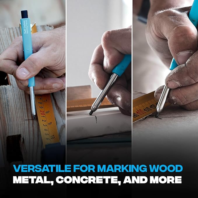 OX Tools Pro Tuff Carbon Marking Pencil with 10-Pack Basic Graphite Replacement Lead